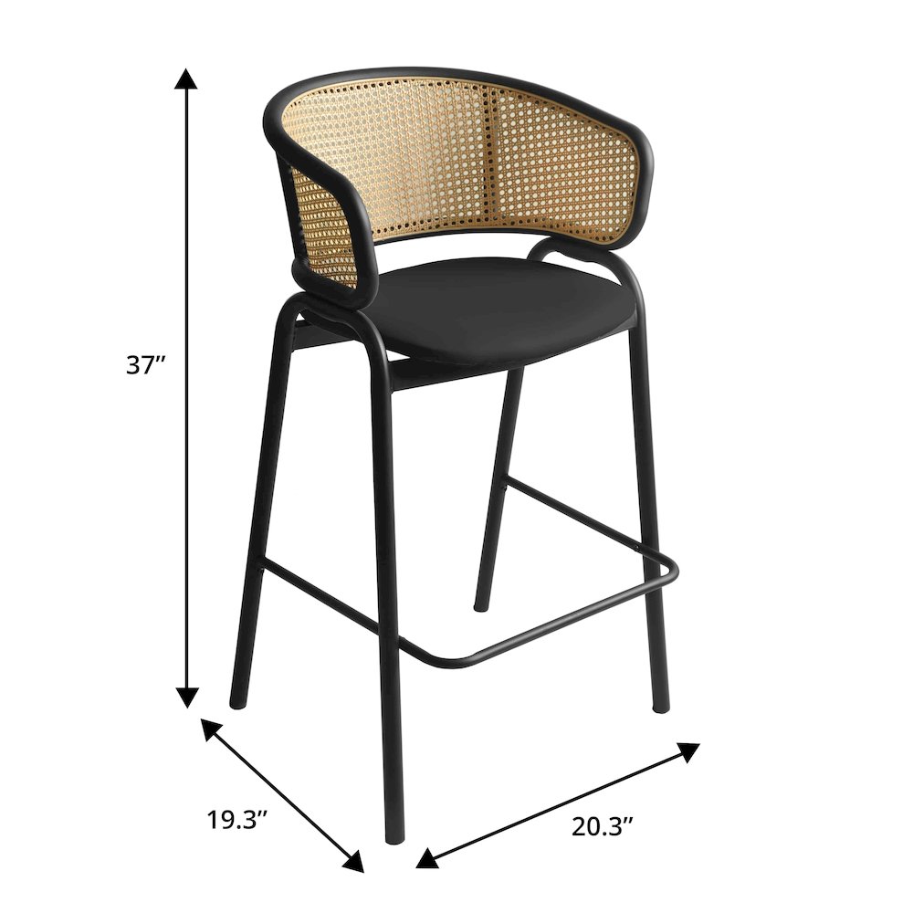 Ervilla Wicker Bar Stool Set of 2