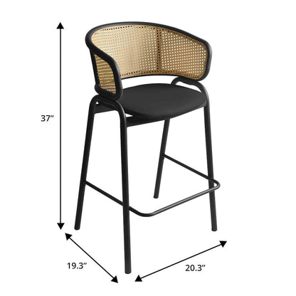 Ervilla Wicker Bar Stool Set of 2