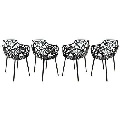 Modern Devon Aluminum Armchair, Set of 4