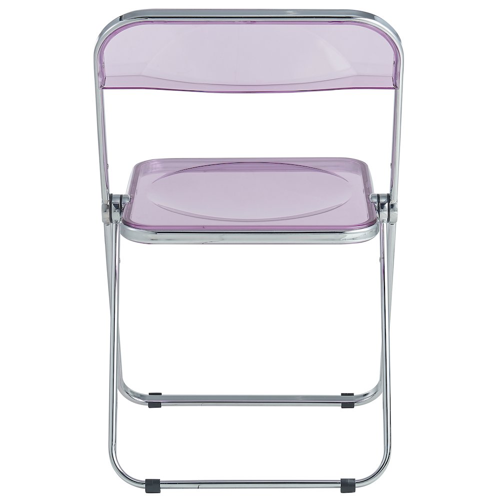 Lawrence Acrylic Folding Chair With Metal Frame, Set of 2
