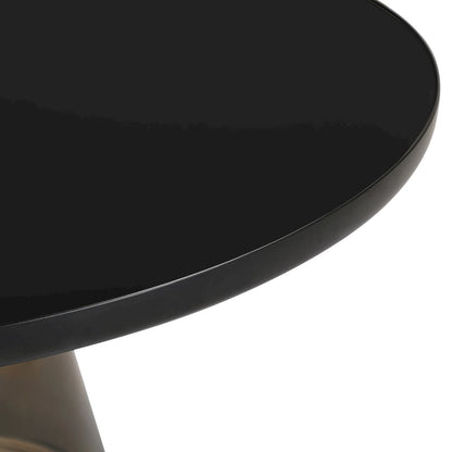 Tully Collection Glass Coffee Table Grey glass, Black Rim with Black GLass Top