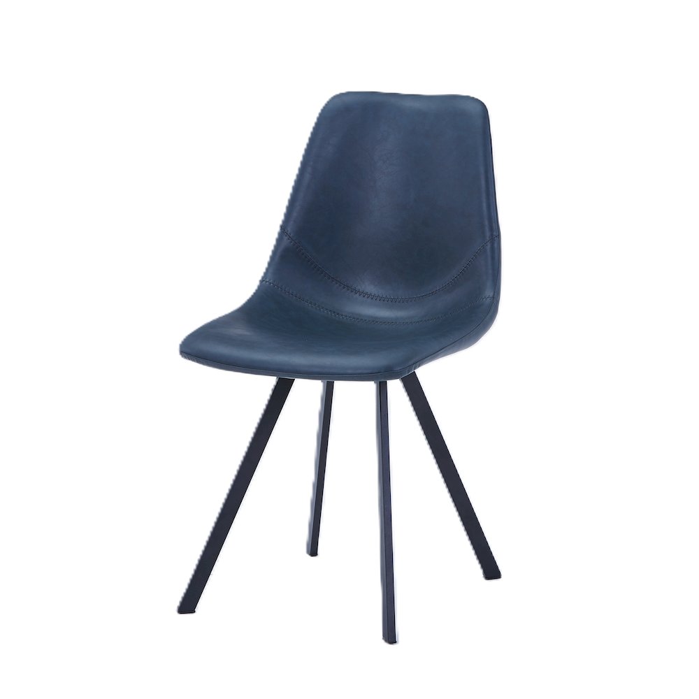 Markley Modern Leather Dining Chair With Metal Legs