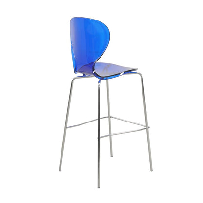 Oyster Acrylic Barstool in Transparent Blue