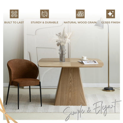 Zephry Collection Modern Dining Wooden Square Dining Table in Natural Wood