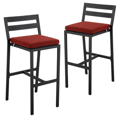 Chelsea Collection Modern Aluminum Outdoor Bar Chair Set of 2
