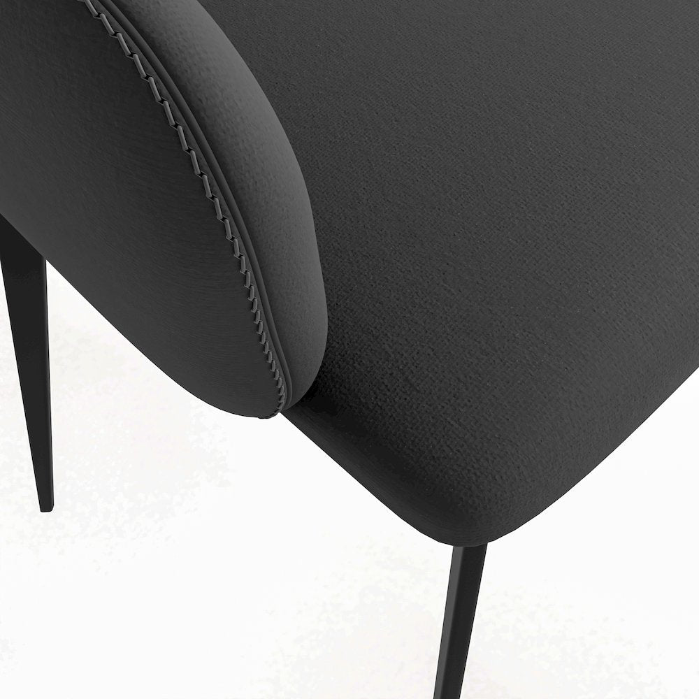 Sonnet Series Modern Dining Chair in Charcoal Fabric - Set of 2
