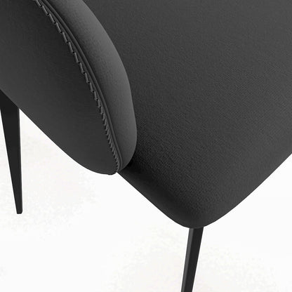 Sonnet Series Modern Dining Chair in Charcoal Fabric - Set of 2