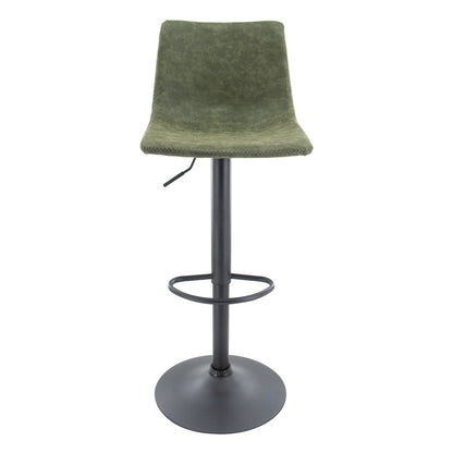 Tilbury Modern Adjustable Bar Stool in Olive Green