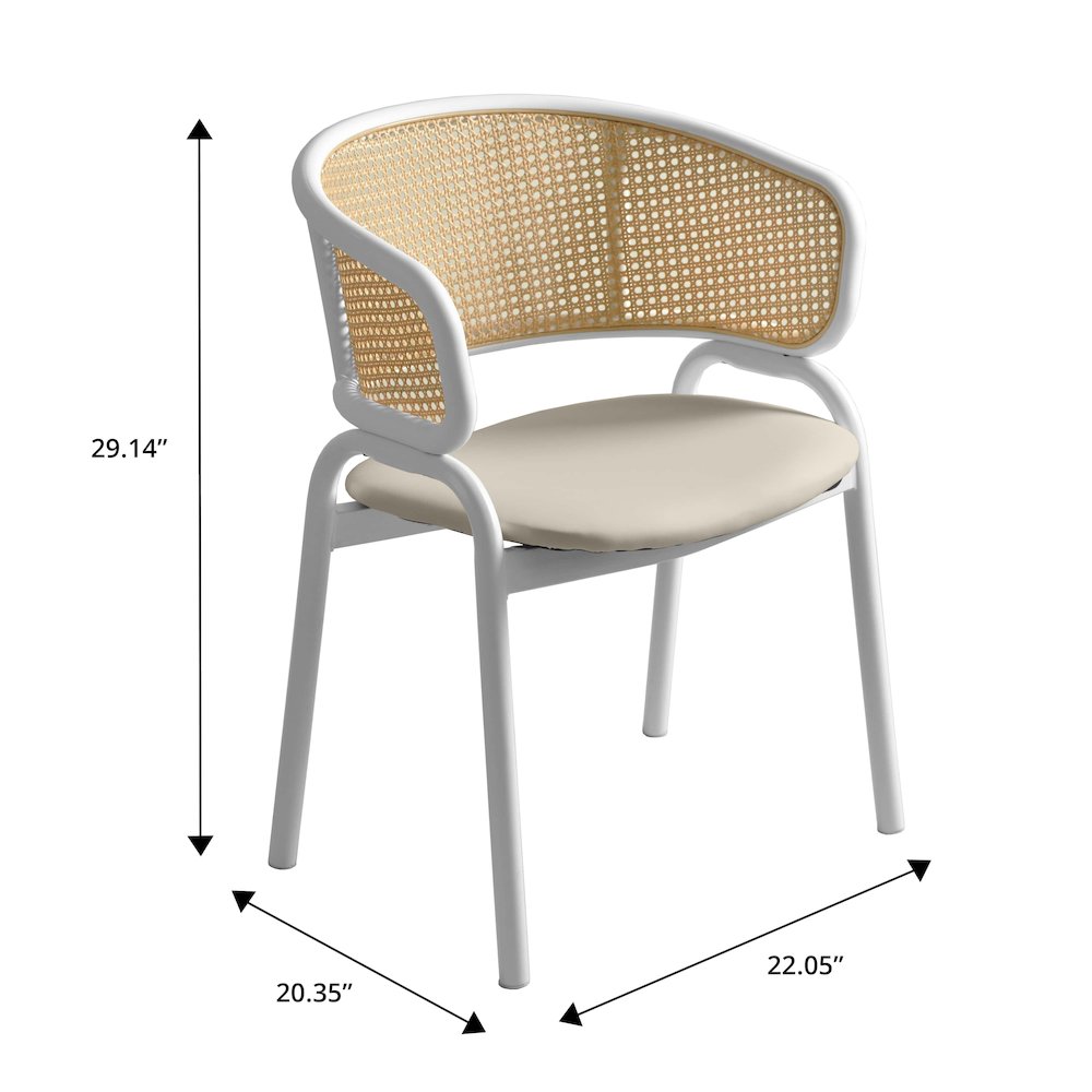 Ervilla - Dining Chair - White frame in White Leather Set of 4