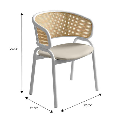 Ervilla - Dining Chair - White frame in White Leather Set of 4