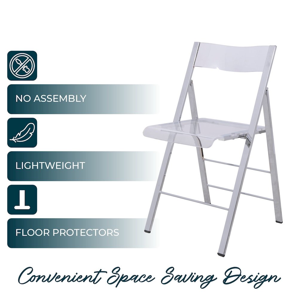 Menno Modern Acrylic Folding Chair