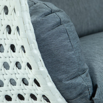 White Wicker Hanging 2 person Egg Swing Chair