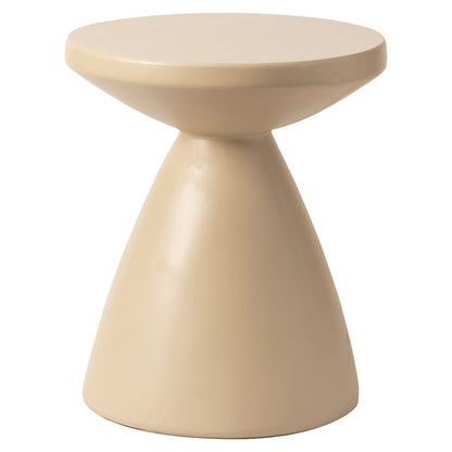 Dune Collection Fiberglass Outdoor Side Table in Beige