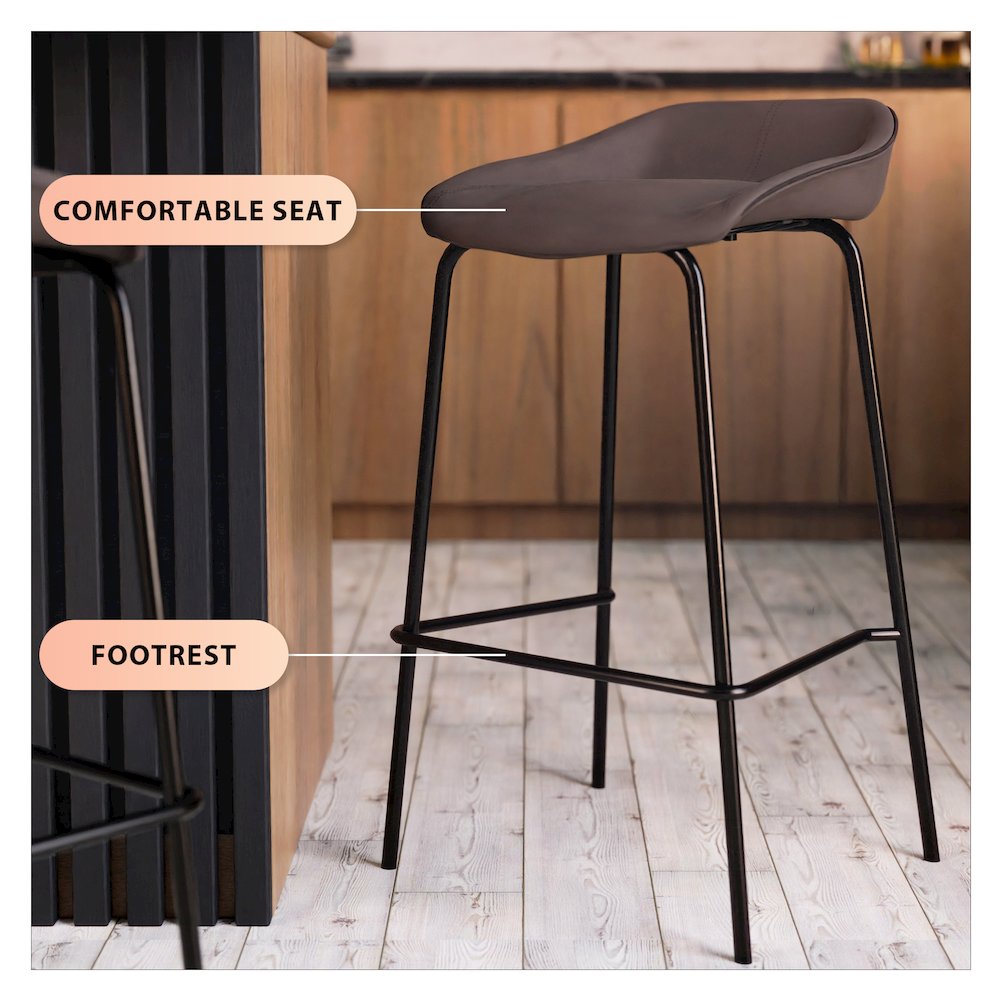 Servos Modern Barstool in Elephant Grey