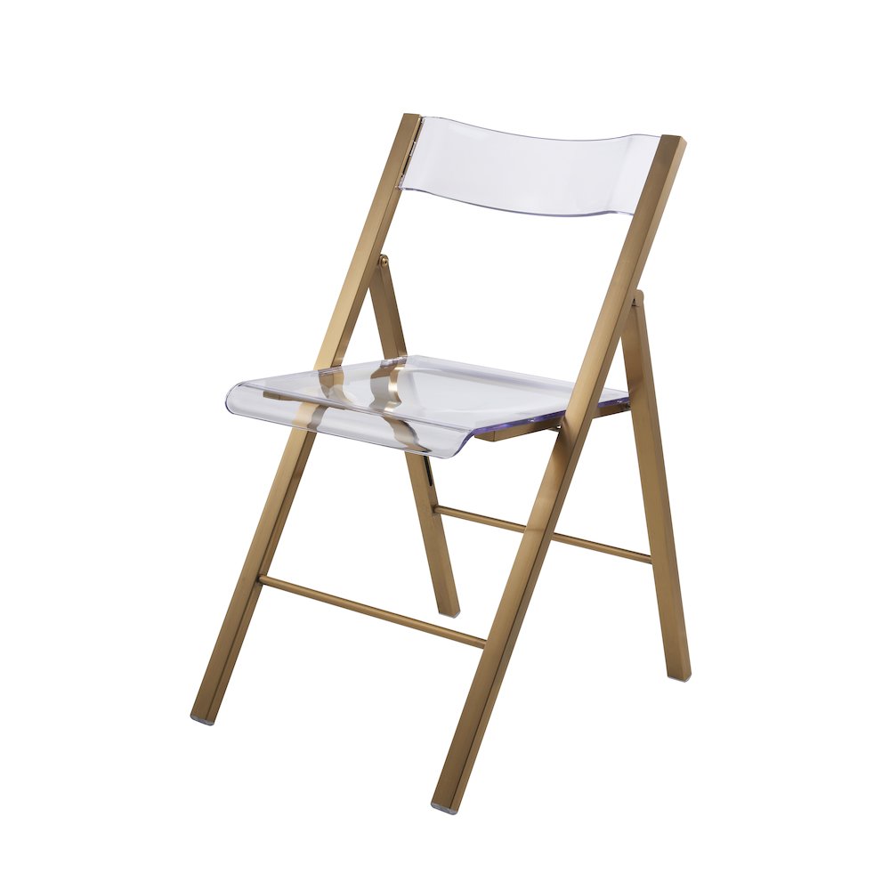 Menno Mid-Century Modern Acrylic Folding Chair Set of 4