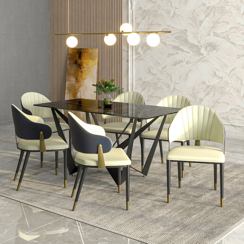 Aria Series Modern Dining Chair in Blue Set of 2
