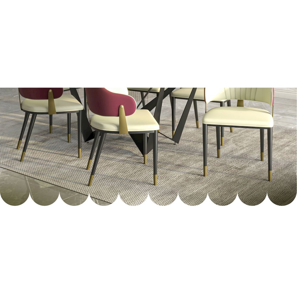 Aria Series Modern Dining Chair in Red Set of 4