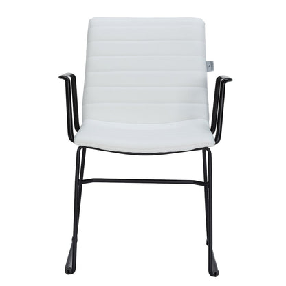 Zylar Series Office Guest Arm Chair in White Leather
