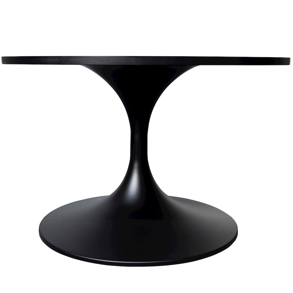 Verve Coffee Table Black base with 27" round Black Marble MDF top