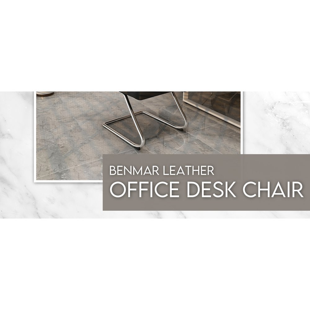 Benmar Home Leather Guest Office Chair in Black