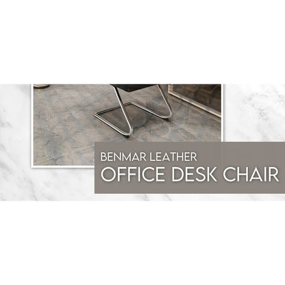 Benmar Home Leather Guest Office Chair in Black