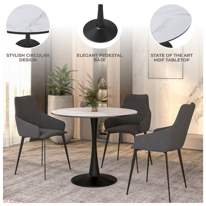 Bristol Mid-Century Modern Round Dining Table