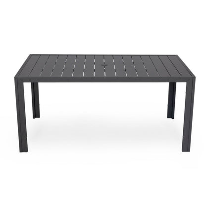 Chelsea Aluminum Outdoor 63" Dining Table in Black