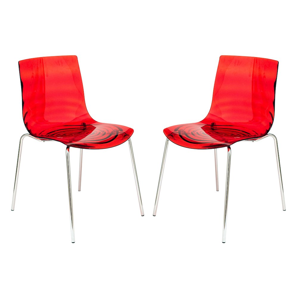 Astor Water Ripple Design Dining Chair Set of 2