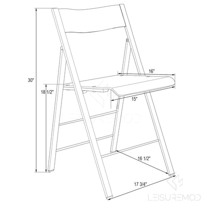 Menno Modern Acrylic Folding Chair, Set of 2