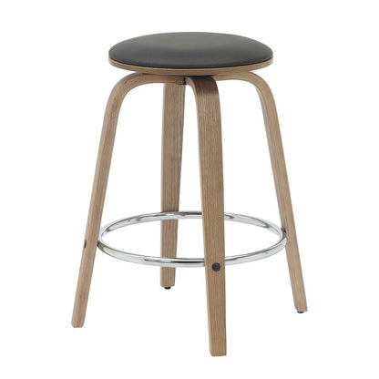 Wooden Counter Stool Pelya Collection Modern Style Washed Walnut color in Black