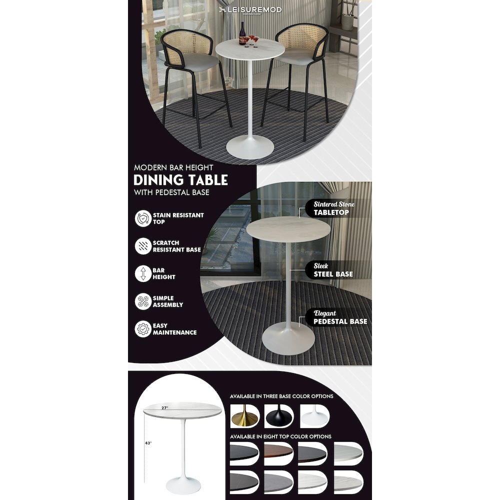 Verve Collection Modern Bar Height Table
