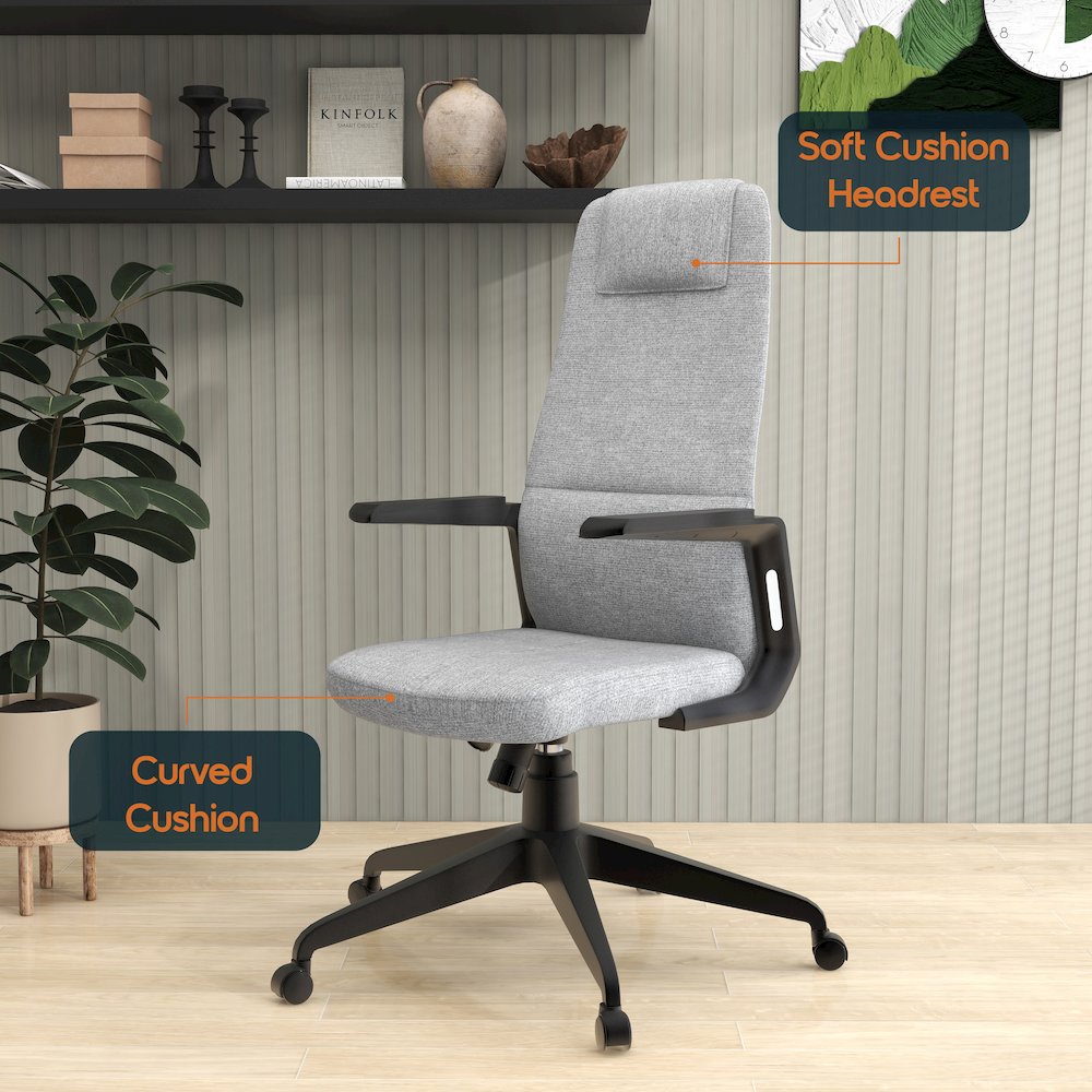 Nexa Collection Modern Office Chair In Grey Fabric