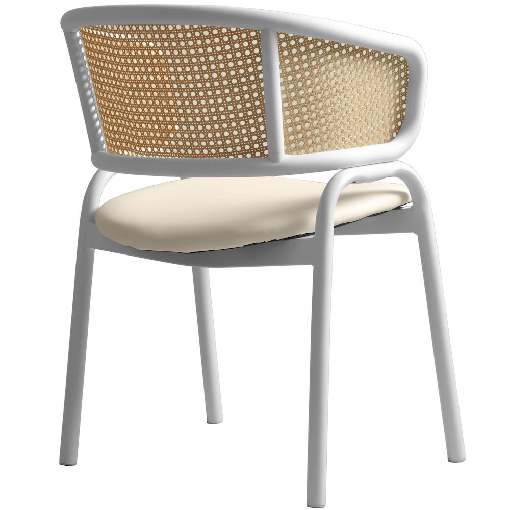 Ervilla - Dining Chair - White frame in White Leather Set of 4