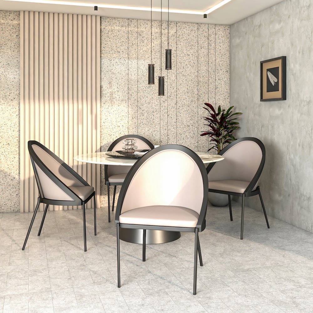 Urbane Collection Modern Dining Chair in Light Grey - Set of 2