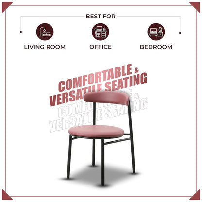 Lume Collection Modern Dining Chair in Burgundy Set of 4