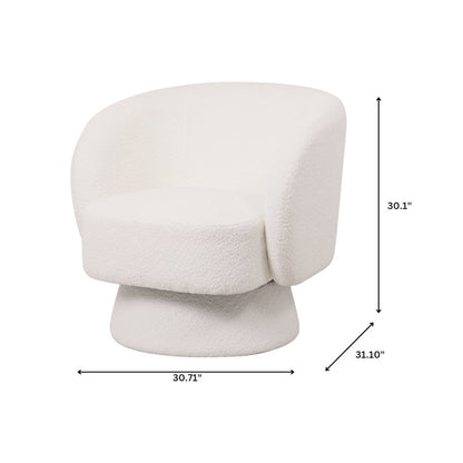 Raze Collection Modern Accent Chair in White Boucle