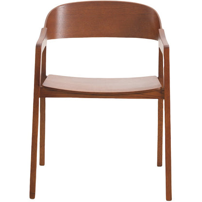 Rivo Collection Elegant Dining Chair in Dark Natural Wood - Set of 2