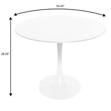 5-Piece Dining Set Round White MDF Dining Table