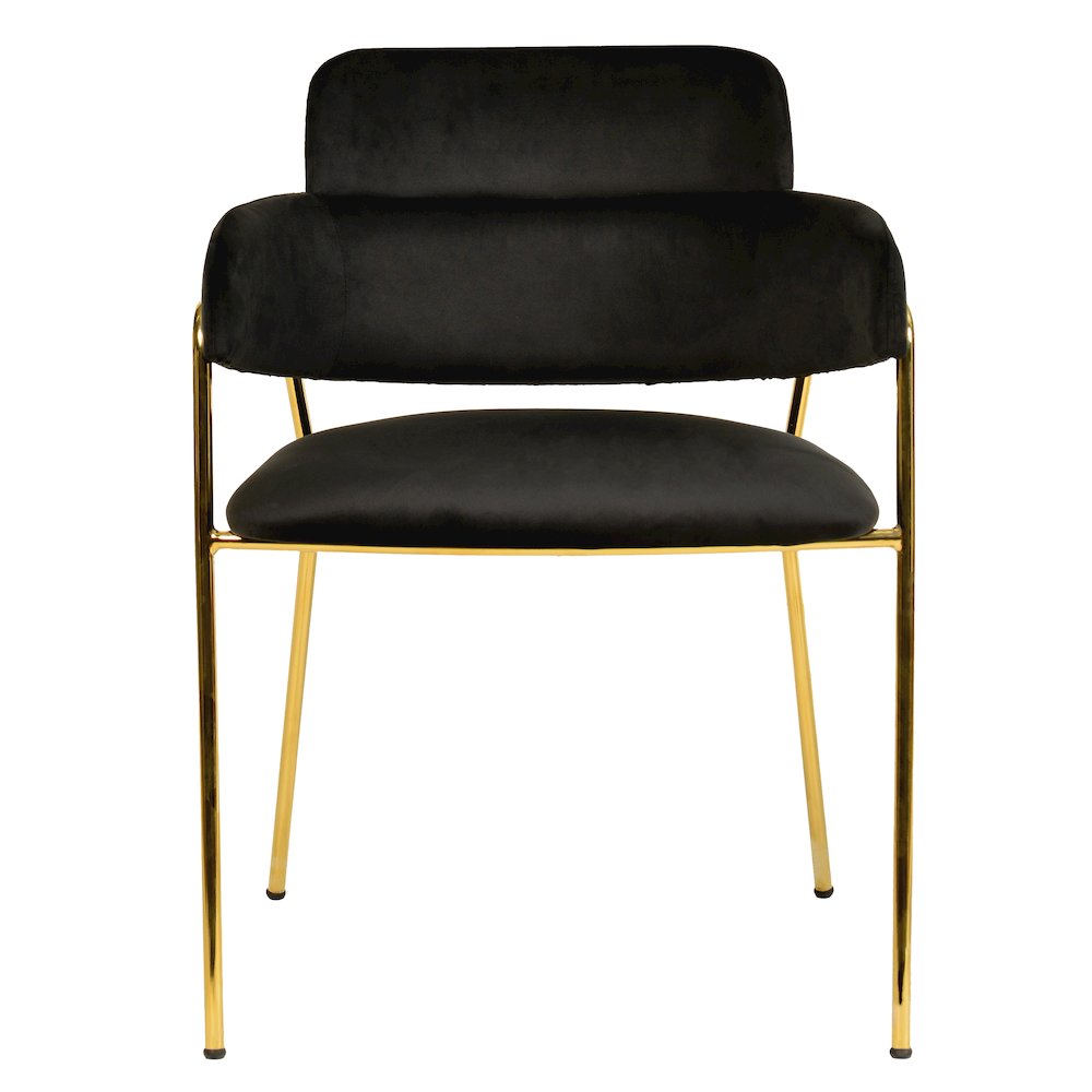Axis Collection Modern Gold Dining Chair in Black