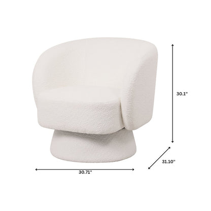 Raze Collection Modern Accent Chair in White Boucle