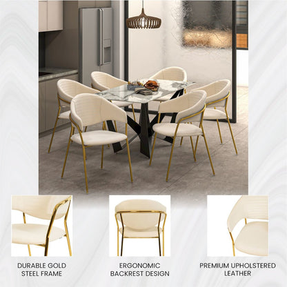 Bella Collection Modern Dining Chair in Off White