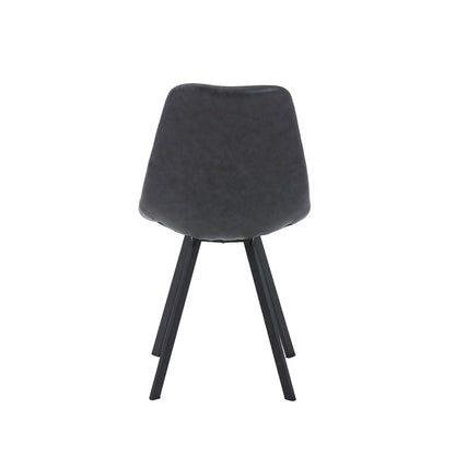 Markley Modern Leather Dining Chair With Metal Legs