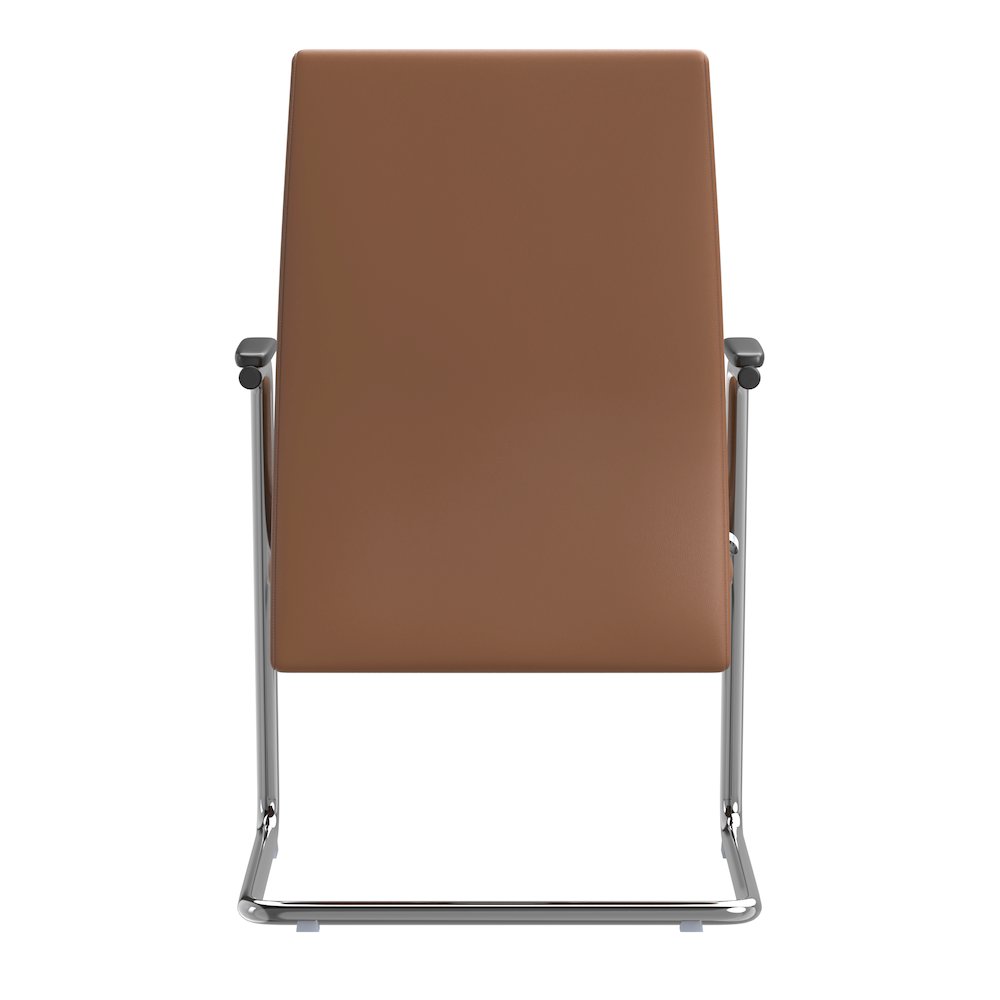 Aleen Series Guest Office Chair In Dark Brown Leather