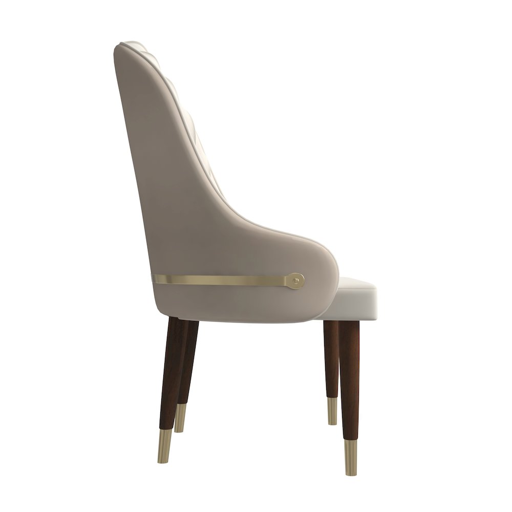 Elara Collection Wooden Dining Chair in Cream Set of 2