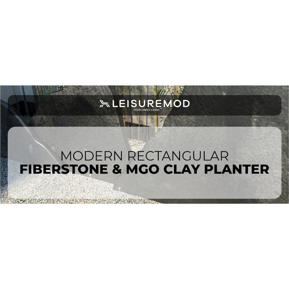 Bloom Series Poly Stone Planter 9" , 19.7" Long In Aged Concrete