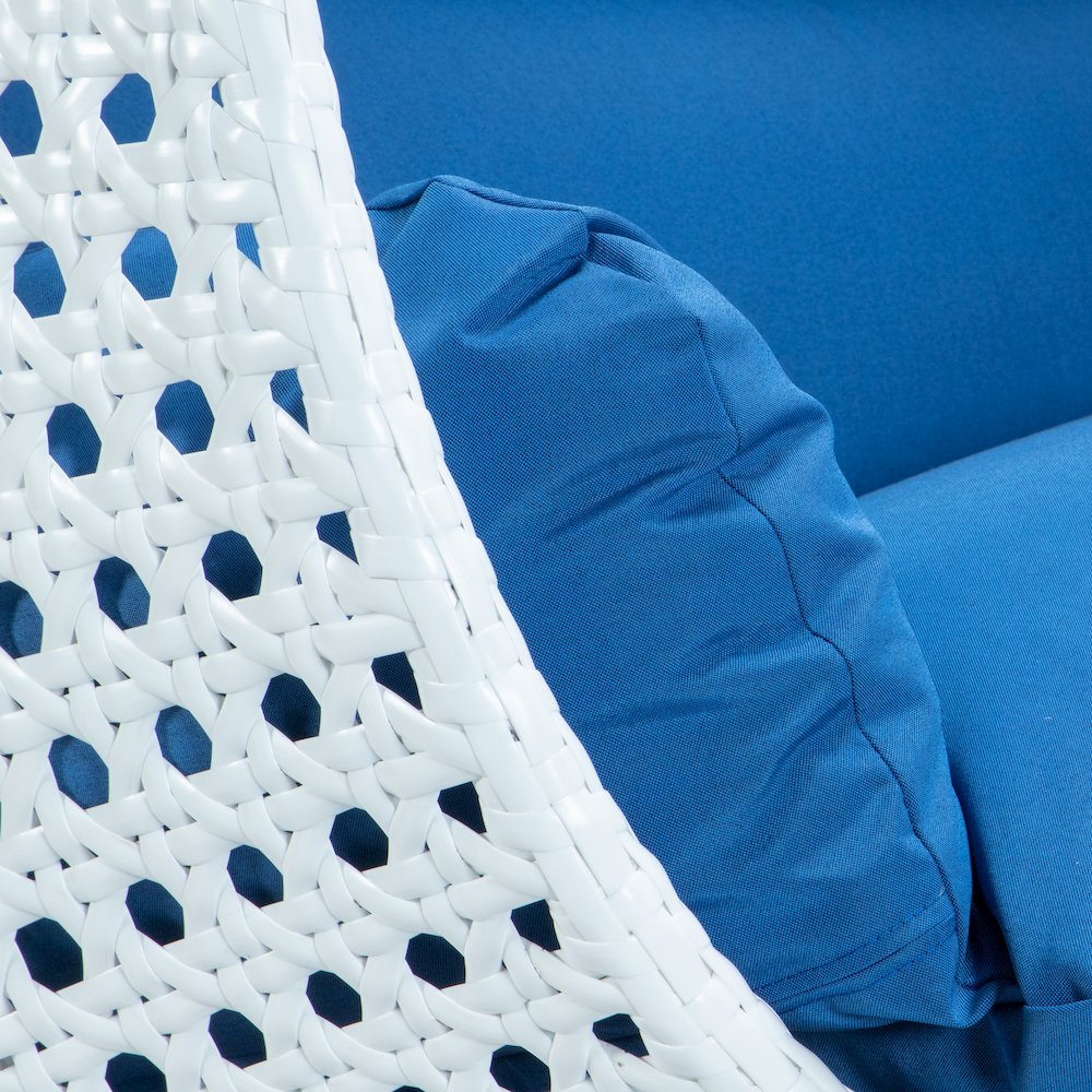 White Wicker Hanging 2 person Egg Swing Chair