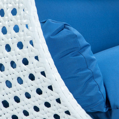 White Wicker Hanging 2 person Egg Swing Chair