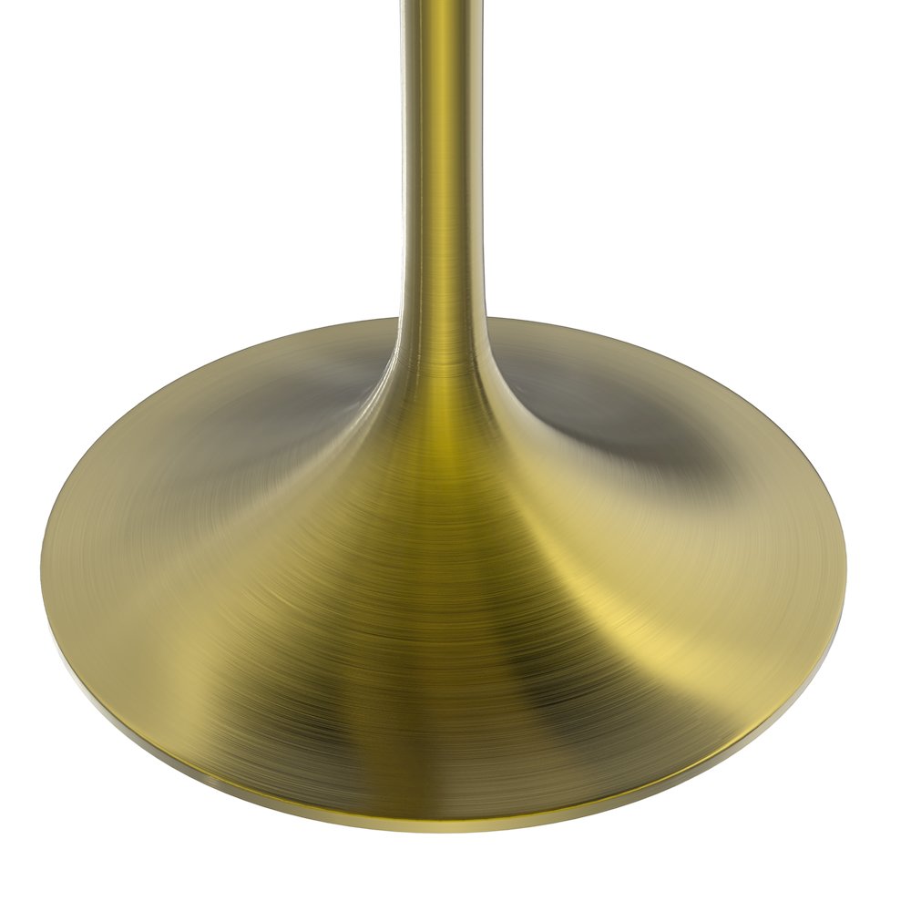Verve Collection 36" Round Dining Table, Brushed Gold Base with Black MDF Top