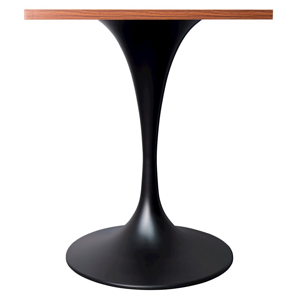 Verve Collection 24 Square Dining Table, Black Base with Cognac Brown MDF Top