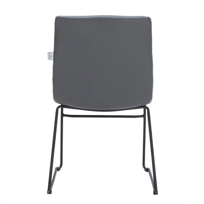 Zylar Series Office Guest Chair in Grey Leather